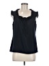 Tahari 100% Polyester Blue Black Sleeveless Blouse Size M - photo 1