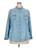 Bravissimo 100% Lyocell Blue Long Sleeve Button-Down Shirt Size 18 - photo 1