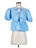 Unbranded 100% Polyester Blue Short Sleeve Blouse Size S - photo 1