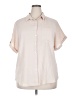 Unbranded 100% Polyester Solid Ivory Short Sleeve Blouse Size XXL - photo 1