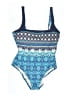 Lands' End Print Blue One Piece Swimsuit Size 12 - photo 1