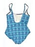 Lands' End Print Blue One Piece Swimsuit Size 12 - photo 2