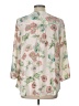 Kaari Blue 100% Polyester Ivory 3/4 Sleeve Blouse Size L - photo 2