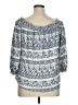MELLODAY Blue 3/4 Sleeve Blouse Size XL - photo 2