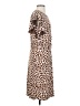 Tory Burch 100% Polyester Animal Print Brown Casual Dress Size S - photo 4