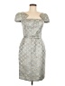 Mignon Metallic Silver Cocktail Dress Size 6 - photo 1