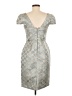 Mignon Metallic Silver Cocktail Dress Size 6 - photo 2