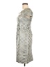 Mignon Metallic Silver Cocktail Dress Size 6 - photo 5