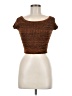 Say What? Brown Short Sleeve Top Size M - photo 1