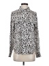 Greylin 100% Recycled Polyester Animal Print Silver Long Sleeve Blouse Size S - photo 1