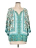 Ruby Rd. 100% Viscose Teal 3/4 Sleeve Blouse Size L - photo 1