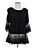 Rock 47 100% Rayon Black 3/4 Sleeve Blouse Size M - photo 1
