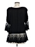 Rock 47 100% Rayon Black 3/4 Sleeve Blouse Size M - photo 2