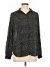 H&M 100% Polyester Polka Dots Black Long Sleeve Blouse Size 12 - photo 1