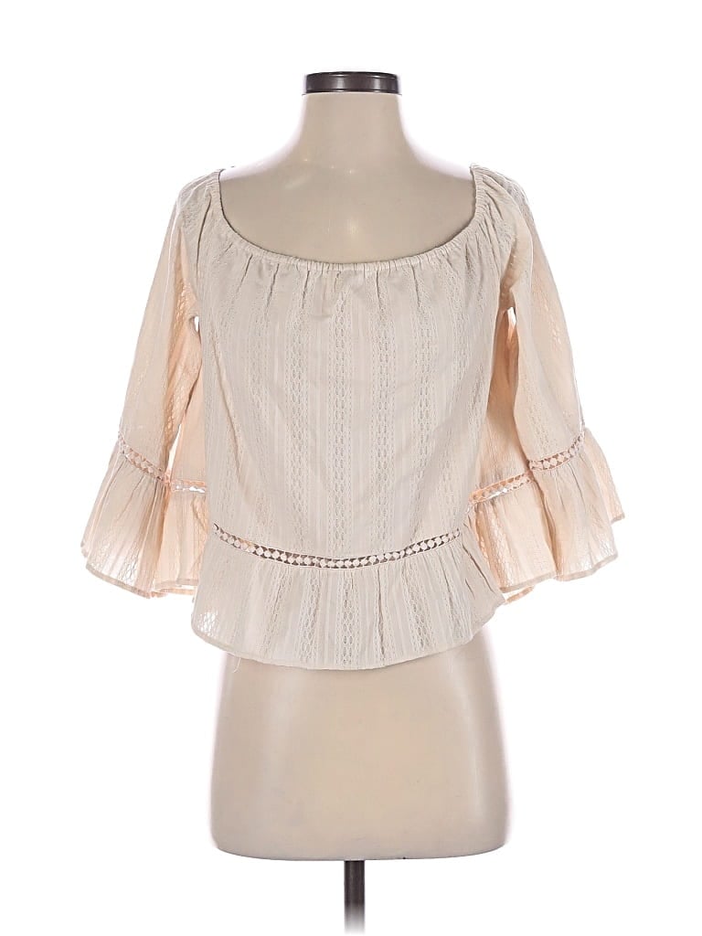 Pre-owned Ale By Alessandra 3/4 Sleeve Blouse In Ivory