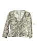 Reformation 100% Viscose Animal Print Snake Print Ivory 3/4 Sleeve Blouse Size 4 - photo 1