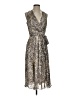 Calvin Klein Animal Print Silver Cocktail Dress Size 4 - photo 1