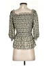 Max Studio 100% Polyester Green 3/4 Sleeve Blouse Size S - photo 2