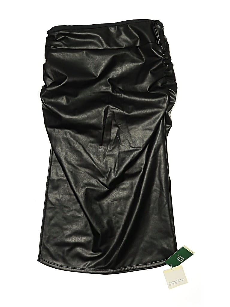 Halara Faux Leather Skirt In Black