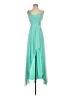 Xscape 100% Polyester Solid Teal Cocktail Dress Size 2 - photo 1