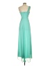Xscape 100% Polyester Solid Teal Cocktail Dress Size 2 - photo 2