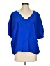 Alexis 100% Silk Blue Short Sleeve Silk Top Size S - photo 1
