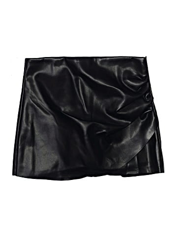 Aqua Faux Leather Skirt (view 1)