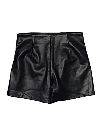 Aqua Faux Leather Skirt (view 2)