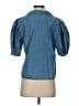 FRAME Blue 3/4 Sleeve Button-Down Shirt Size S - photo 2
