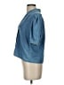 FRAME Blue 3/4 Sleeve Button-Down Shirt Size S - photo 5