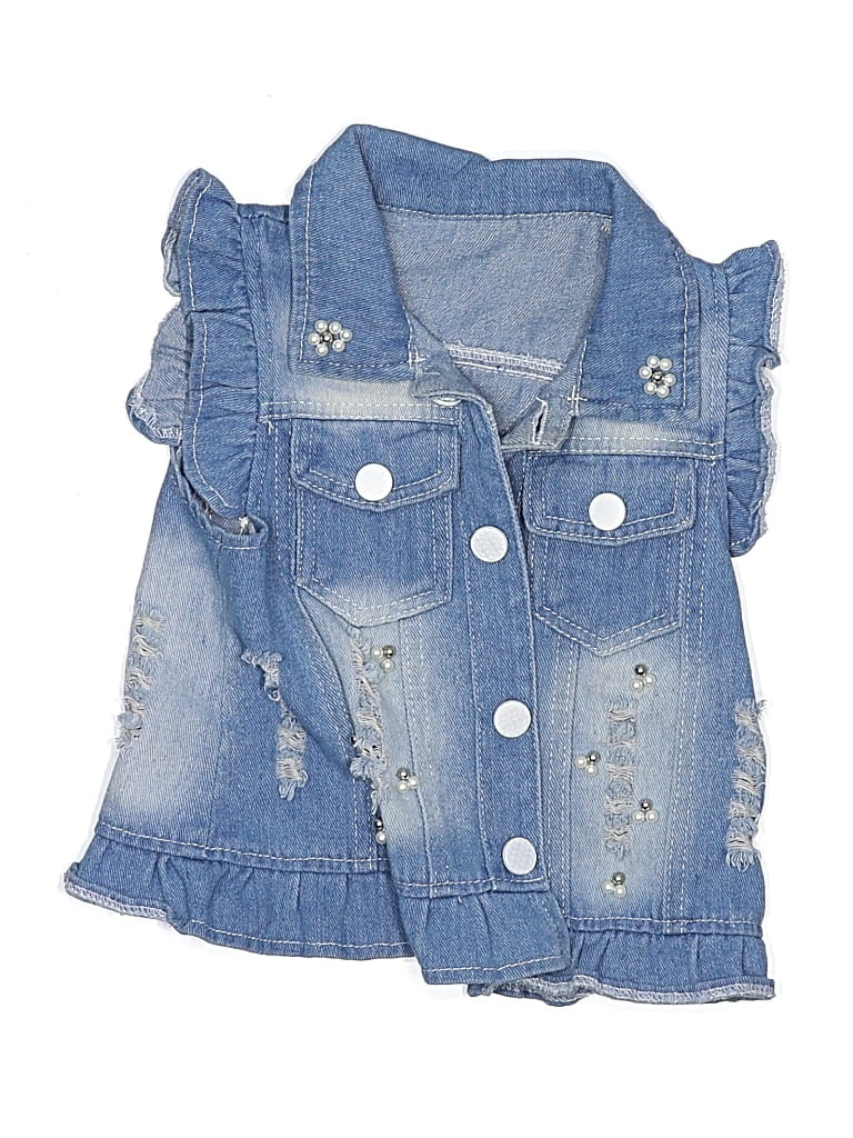 Pre-owned Assorted Brands Kids' Denim Vest In Blue