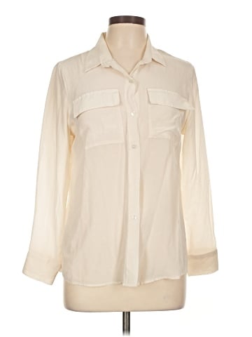 Zoe & Sam Long Sleeve Silk Top (view 1)