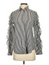 Banana Republic 100% Polyester Stripes Black Long Sleeve Blouse Size XS - photo 1
