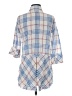 Boho Chic Plaid Blue 3/4 Sleeve Button-Down Shirt Size S - photo 2
