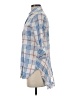 Boho Chic Plaid Blue 3/4 Sleeve Button-Down Shirt Size S - photo 5