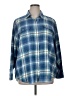 Old Navy 100% Cotton Plaid Blue 3/4 Sleeve Button-Down Shirt Size XL - photo 1