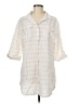 Dotti Ivory 3/4 Sleeve Button-Down Shirt Size M - photo 1