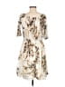 MNG 100% Polyester Print Ivory Casual Dress Size M - photo 2