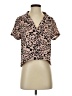 Lulus 100% Polyester Animal Print Brown Short Sleeve Blouse Size XS - photo 1