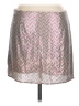 Ella Moss 100% Nylon Chevron-herringbone Silver Casual Skirt Size 10 - photo 2