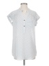 Carolina Belle 100% Polyester Polka Dots Silver Short Sleeve Blouse Size XS - photo 1