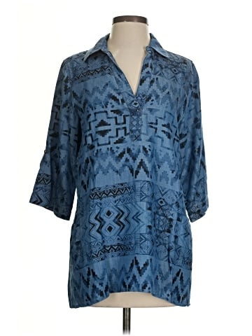 Soft Surroundings 3/4 Sleeve Button-Down Shirt (view 1)