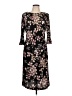 Connected Apparel Floral Black Casual Dress Size 12 - photo 1