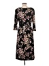 Connected Apparel Floral Black Casual Dress Size 12 - photo 2