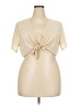 Shein Curve 100% Polyester Tan Short Sleeve Top Size 2X - photo 1