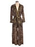 Le Superbe 100% Polyester Animal Print Brown Jumpsuit Size 4 - photo 1