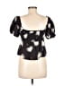 Volcom 100% Viscose Rayon Black Short Sleeve Blouse Size 8 - photo 2