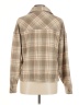New In 100% Polyester Plaid Tan Long Sleeve Blouse Size M - photo 2