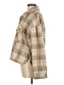 New In 100% Polyester Plaid Tan Long Sleeve Blouse Size M - photo 5
