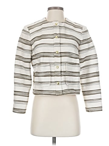 Madewell Button-Front Jacket in Striped Tweed (view 1)